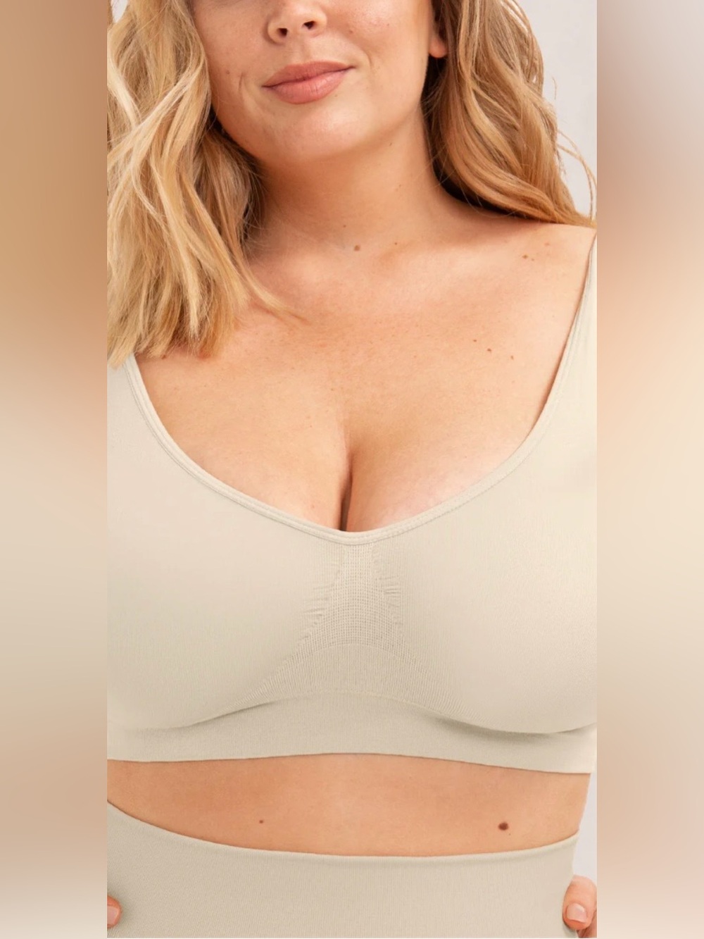 NEW Shapermint Truekind® Everyday Throw-On Wireless Bralette 4XL 4X Chai - Picture 2 of 11